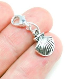 Clip On seashell pearl charms planner bracelet charms Zipper pull